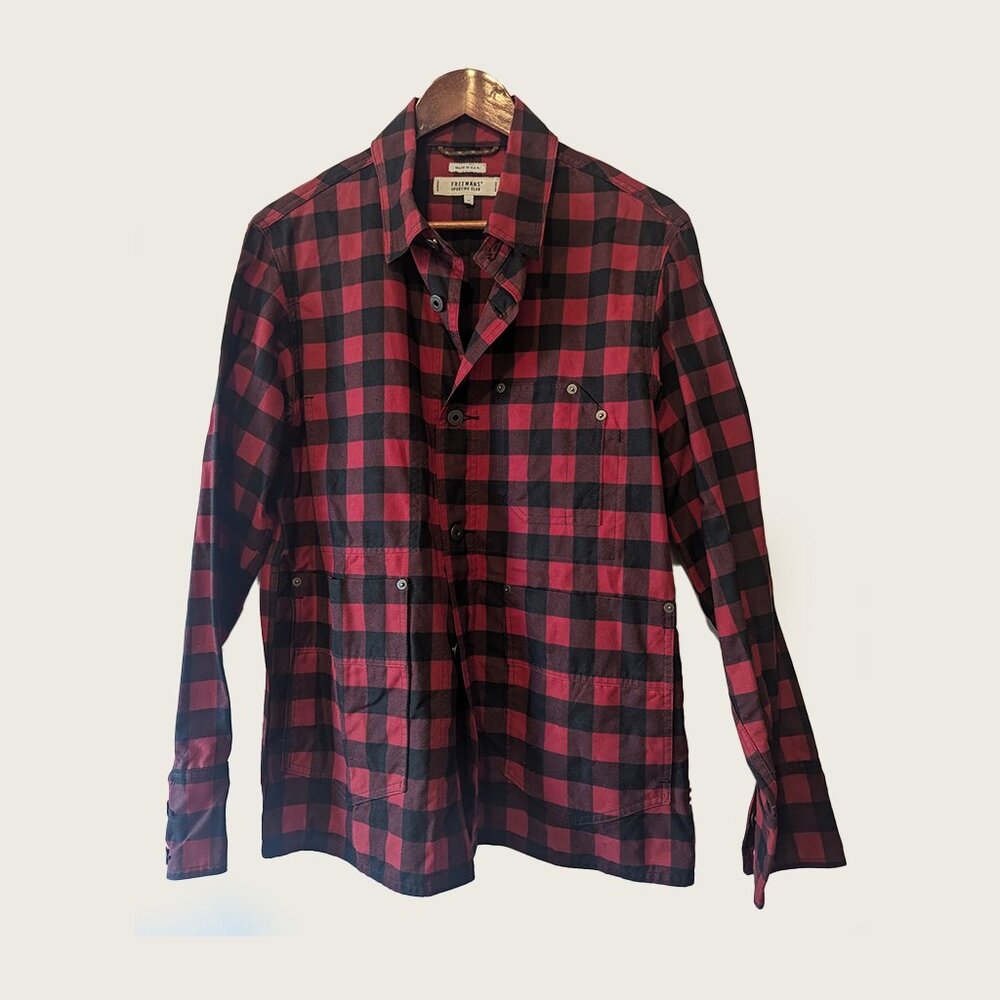 FREEMANS SPORTING CLUB - Waxed cotton checked jacket - Sz M